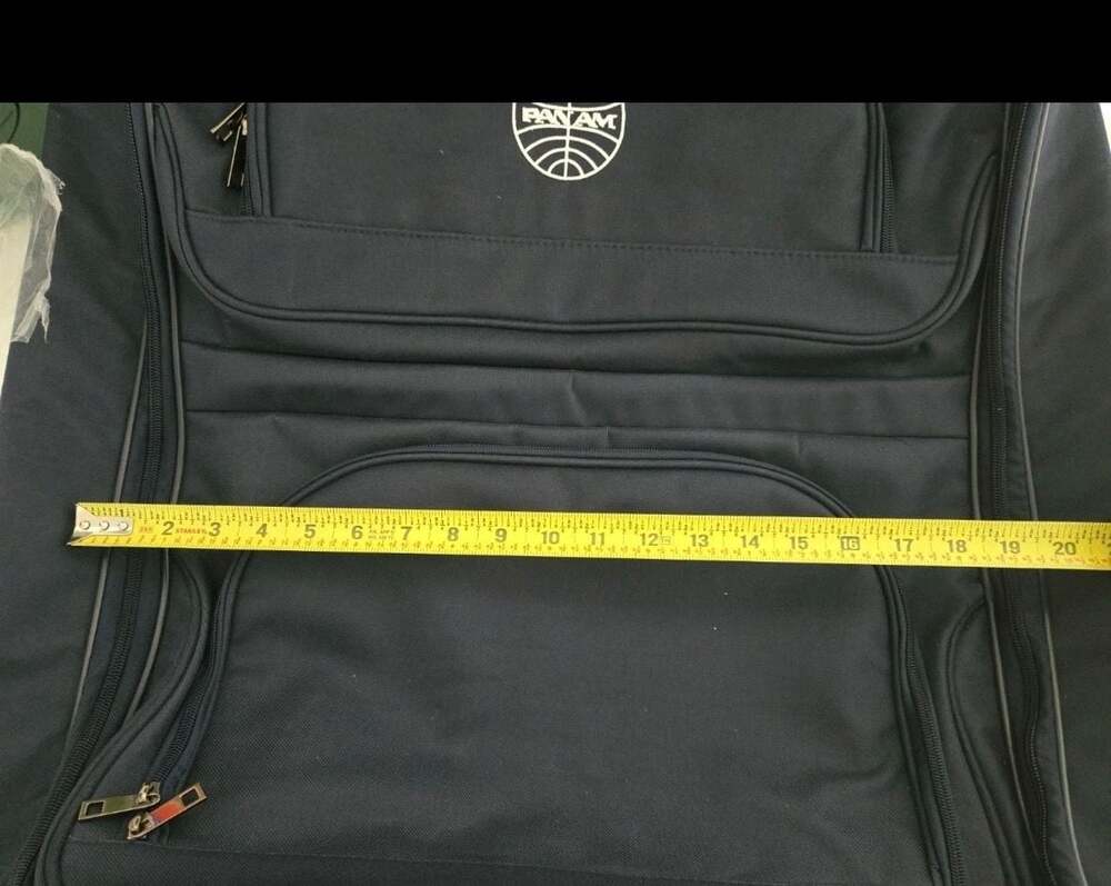 Pan Am Blue Rolling Garment Bag Carry-On Suitcase - Picture 5 of 5